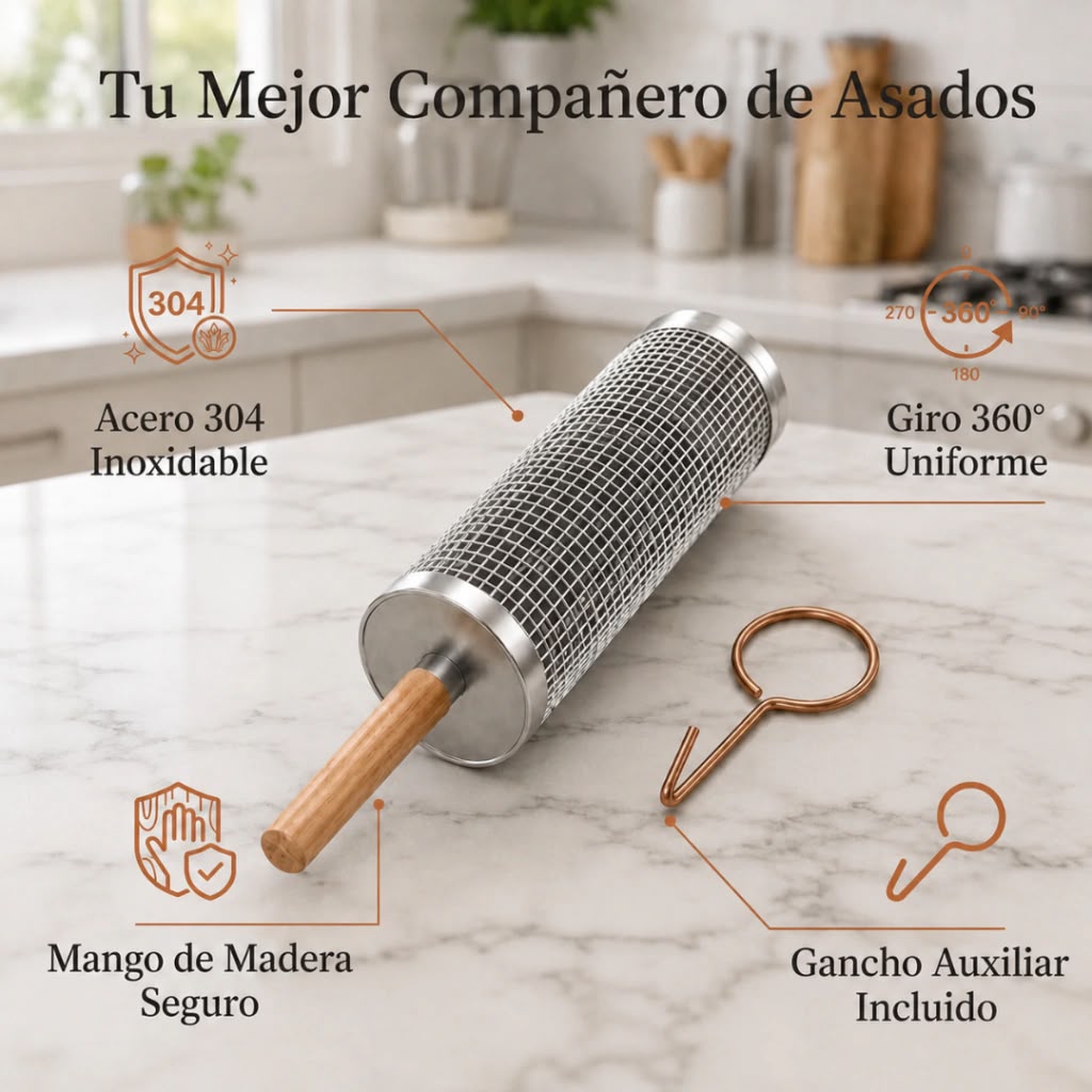 Canasta Para Asado + Mango Removible | Steel Cut®