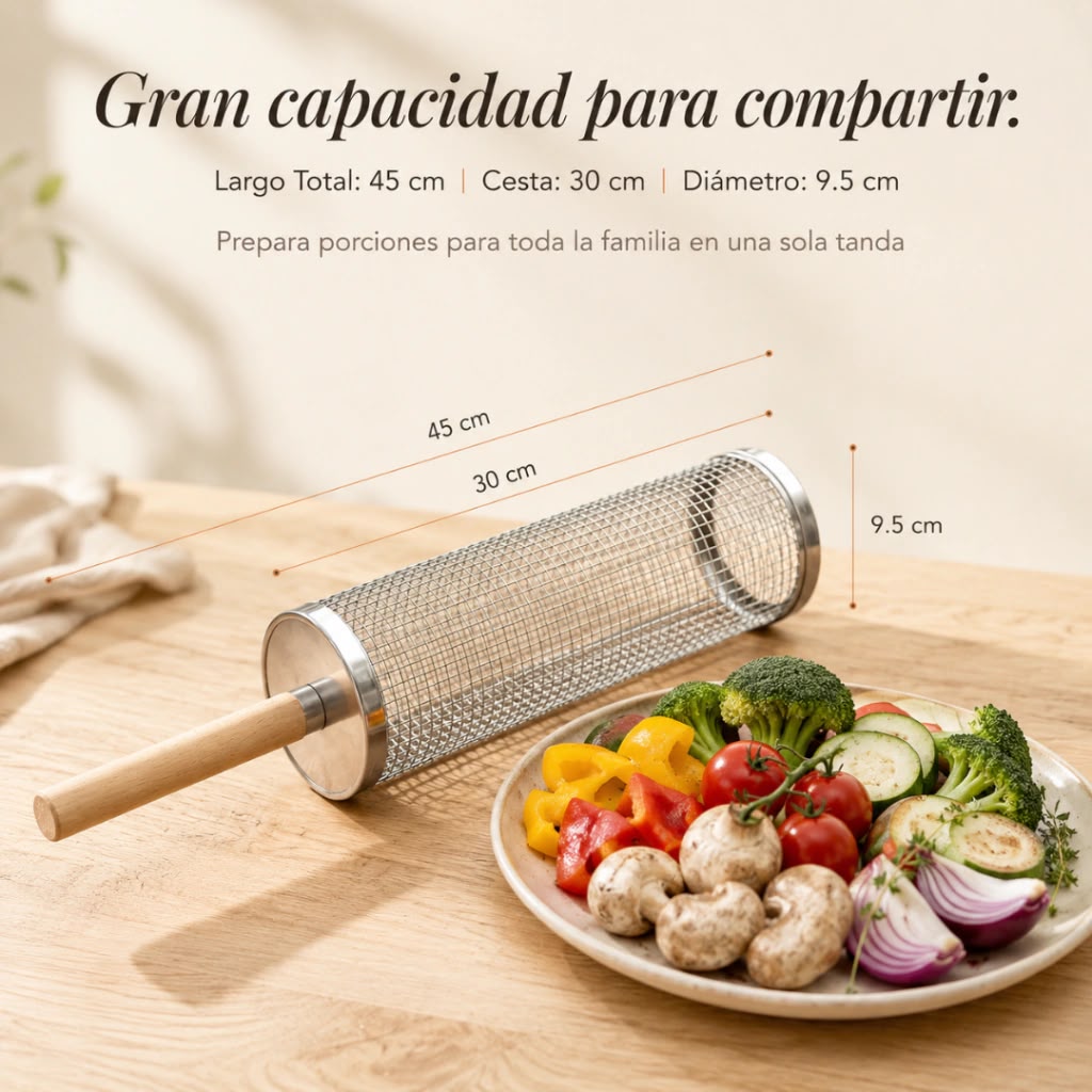 Canasta Para Asado + Mango Removible | Steel Cut®
