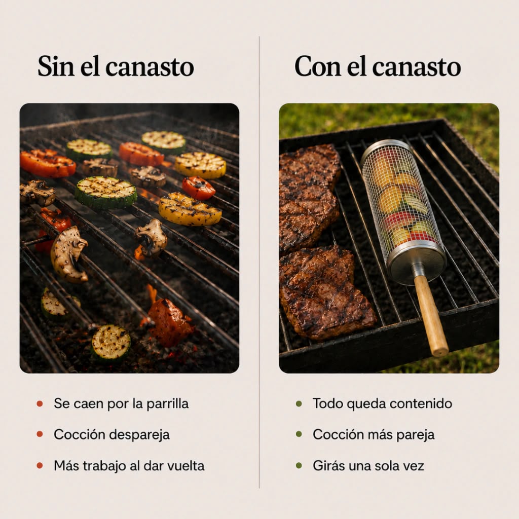 Canasta para asar + mango desmontable | Steel Cut®